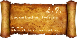 Lackenbacher Ivána névjegykártya